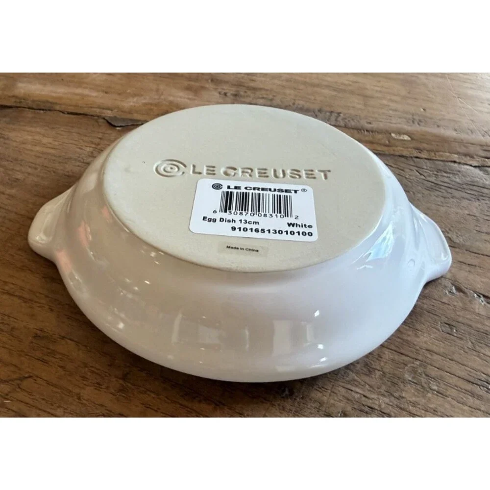 Le Creuset Stoneware 7oz 13 cm Crème Brulee Egg Dish White NEW NWT